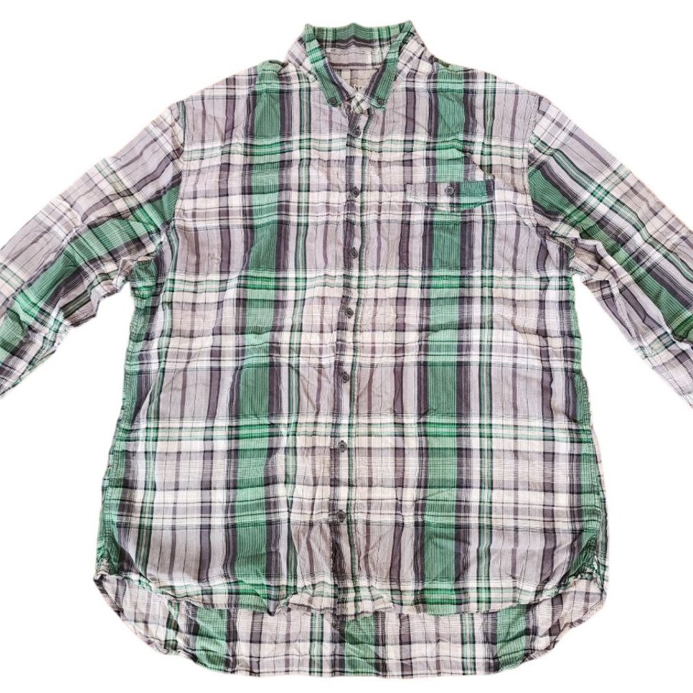 Mossimo Supply Co. Shirt Men's Size 2XL Checked Long Sleeve Button Down Casual